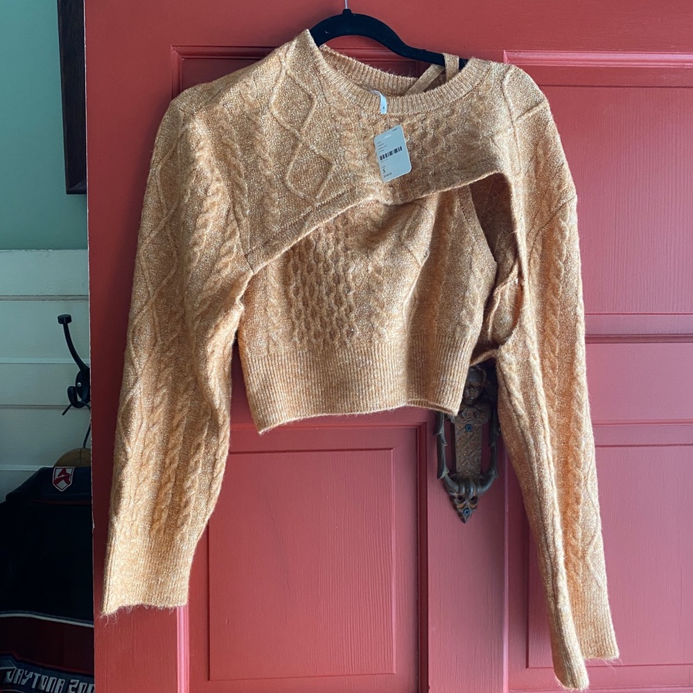NWT orange free people mercury sweater set small